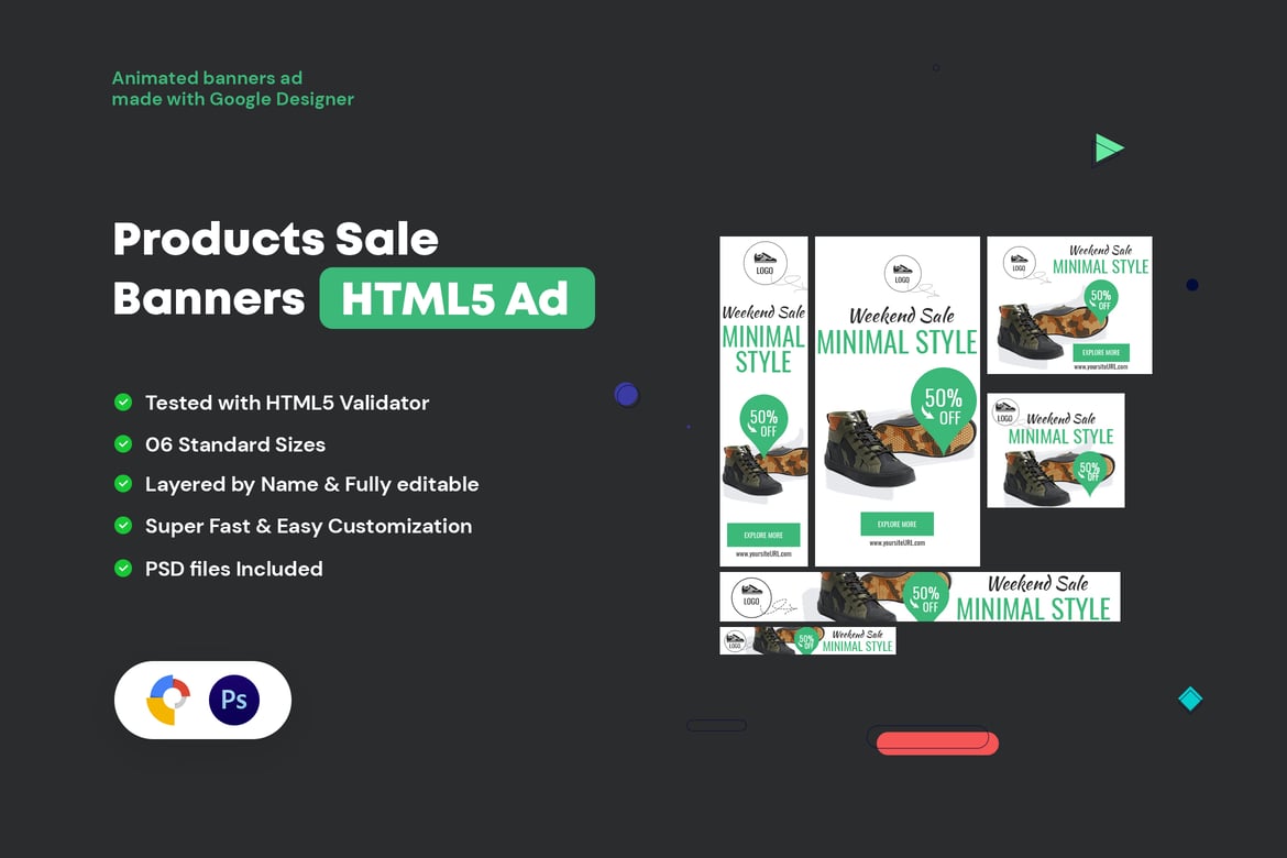 Banner Iklan Penjualan Produk - Template HTML5 untuk Website Anda
