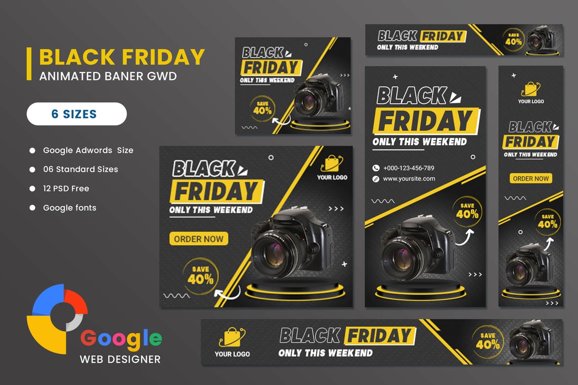 Diskon Produk Spesial Black Friday - Template Iklan HTML5 GWD