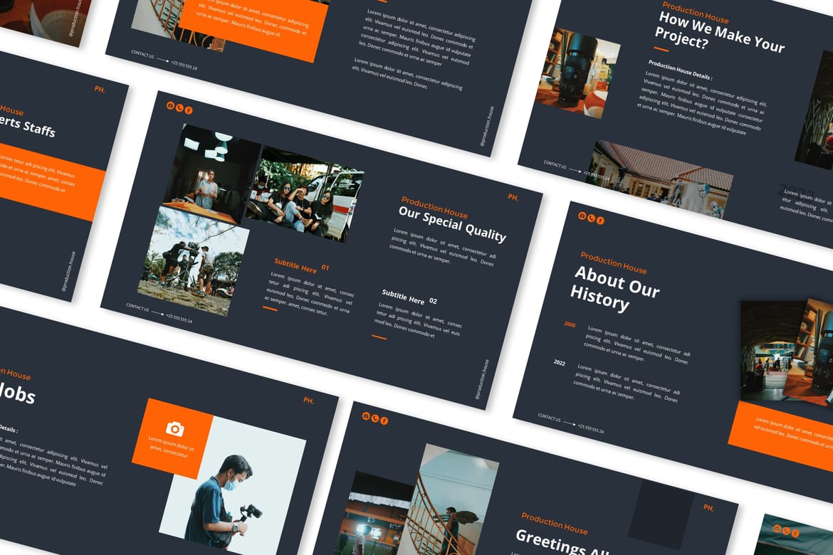 Template Presentasi Powerpoint untuk Rumah Produksi yang Menarik