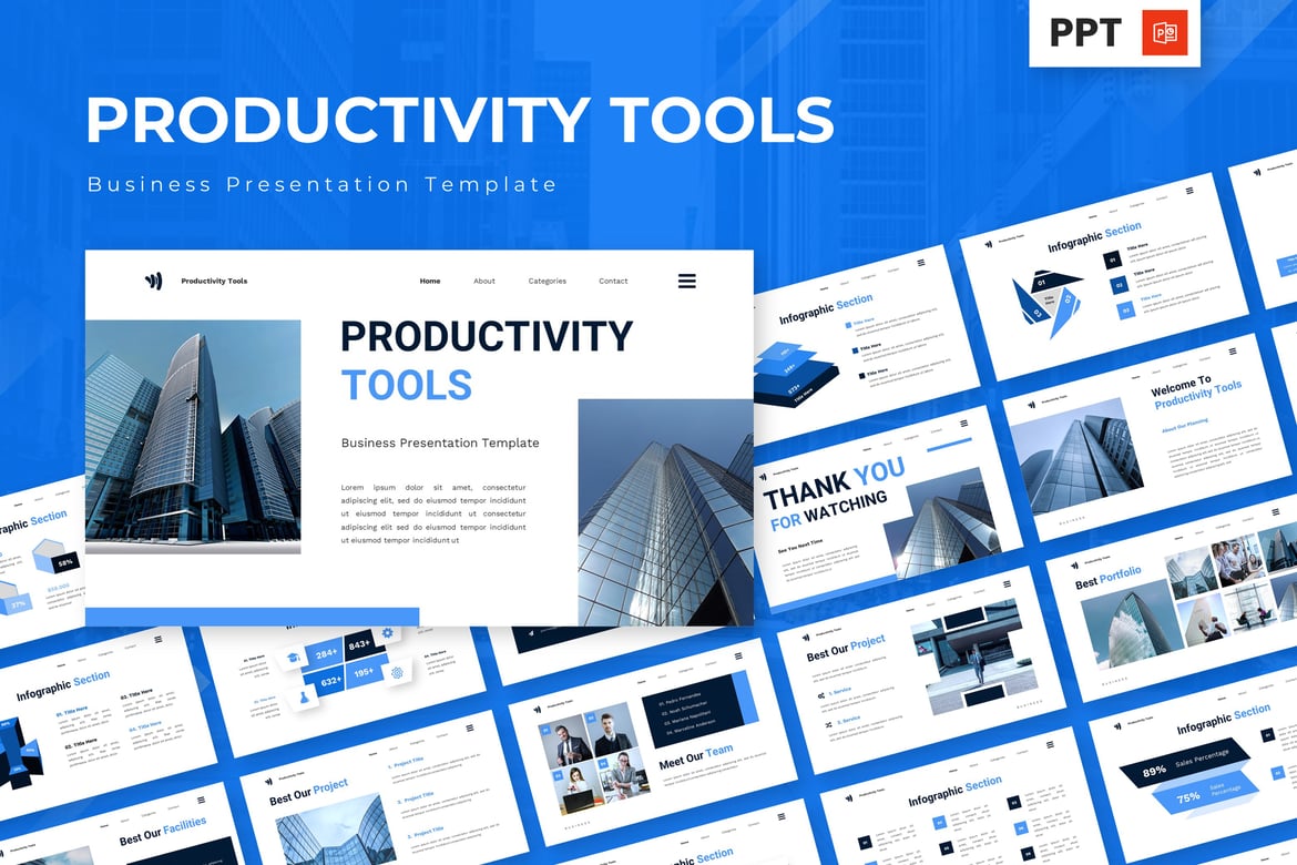 Template Presentasi PowerPoint Profesional untuk Meningkatkan Produktivitas Bisnis