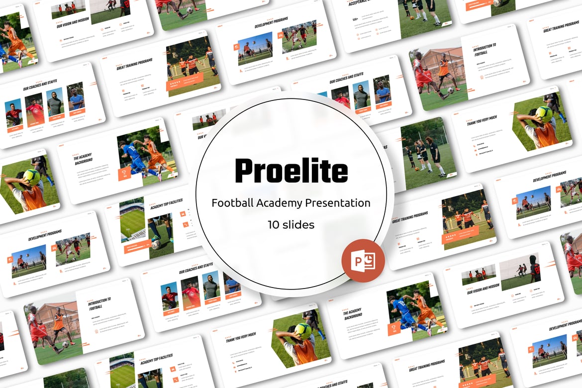 Template PowerPoint Akademi Sepak Bola Proelite yang Menarik