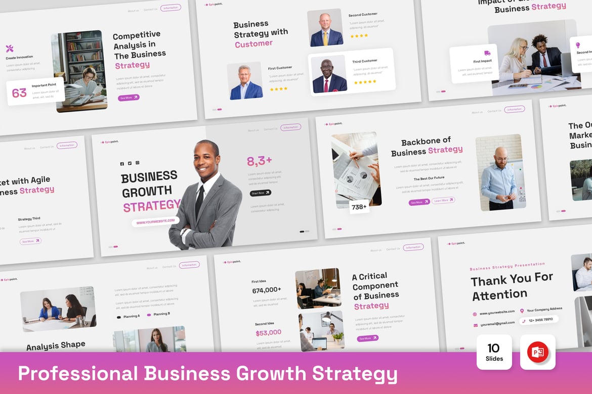Template Powerpoint Strategi Pertumbuhan Bisnis Profesional