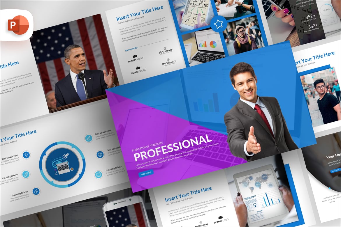 Template PowerPoint Bisnis Profesional untuk Presentasi Sukses