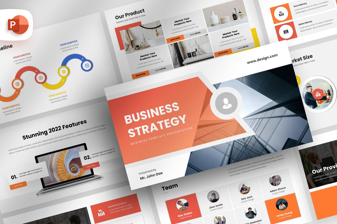Template PowerPoint Strategi Bisnis Profesional yang Mempesona