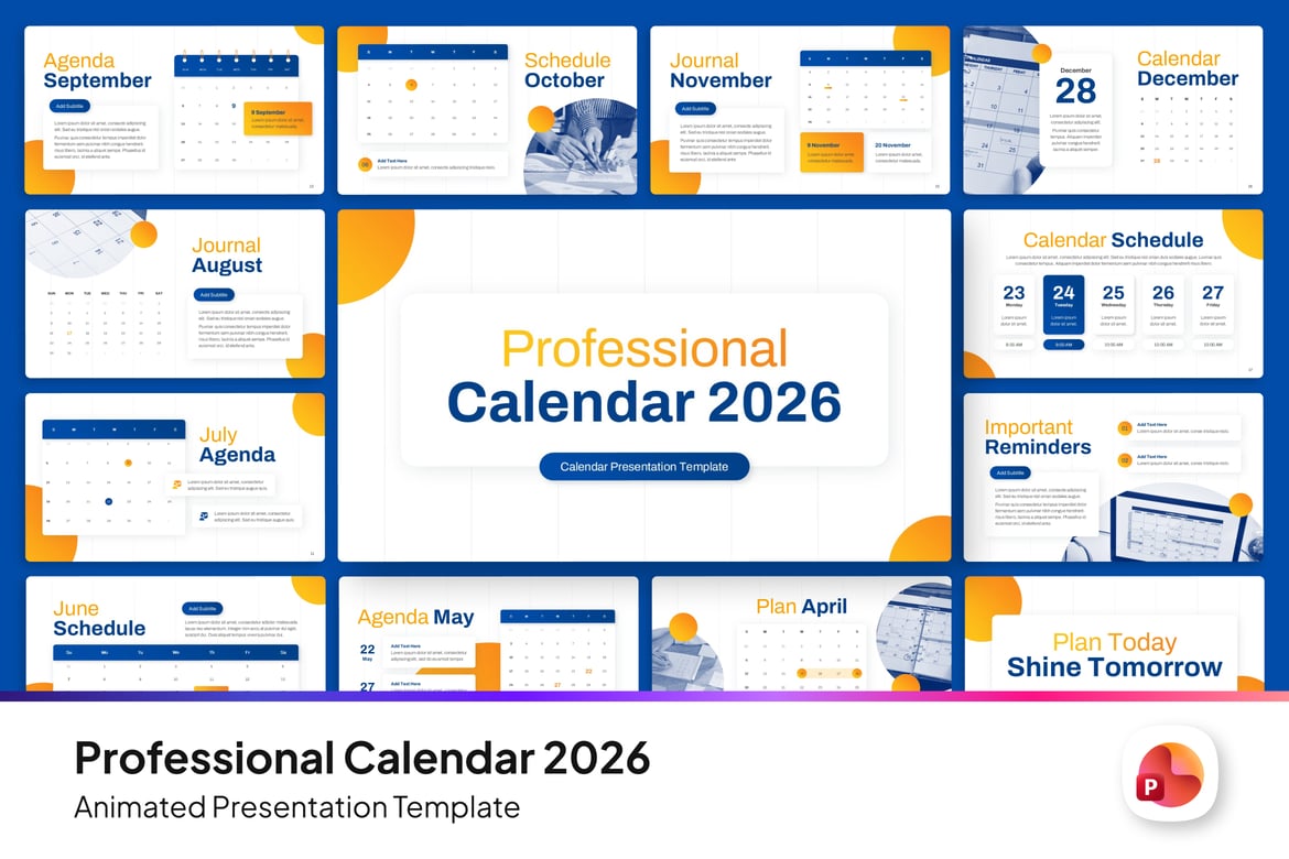 Template Presentasi Kalender Profesional 2026 untuk PowerPoint