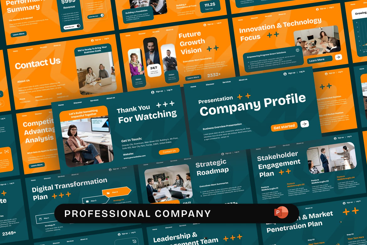 Template Presentasi PowerPoint Perusahaan Profesional