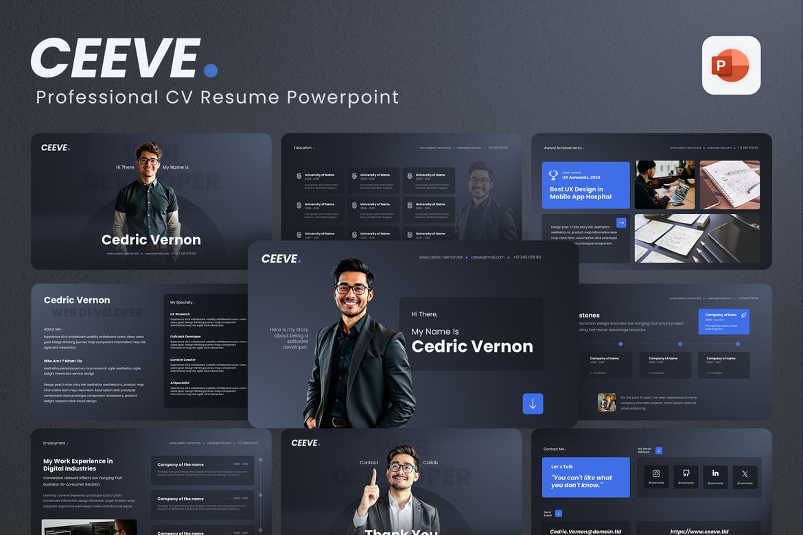Template PowerPoint CV Profesional untuk Karir Anda