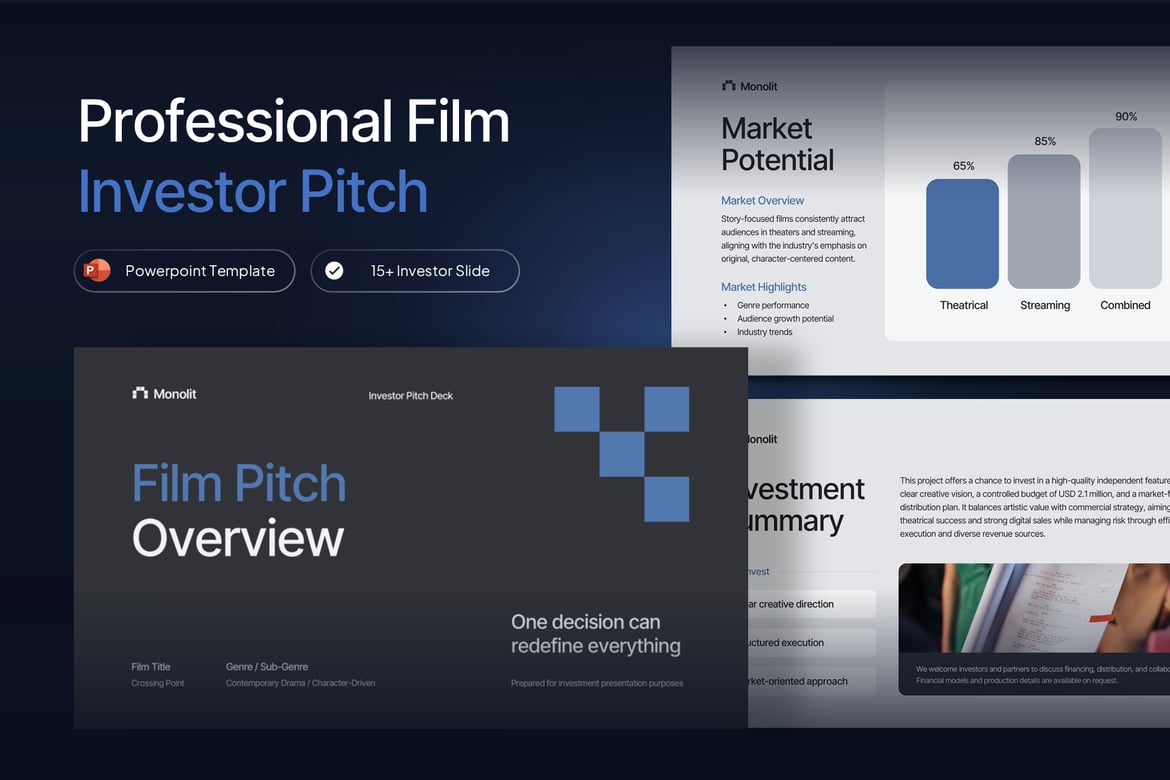 Template Presentasi PowerPoint Investor Film Profesional