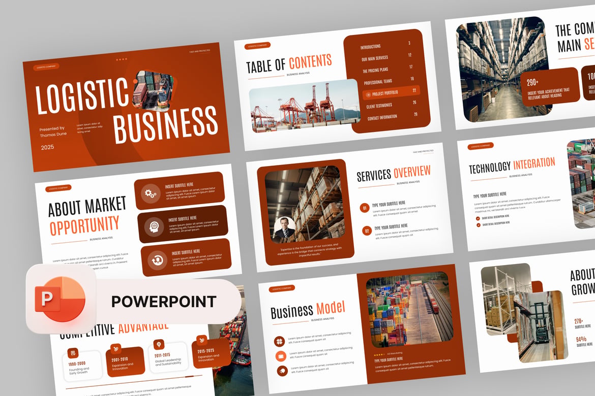 Template Presentasi Profesional untuk Bisnis Logistik