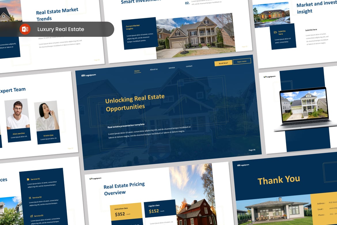Template Powerpoint Real Estate Profesional dan Menarik