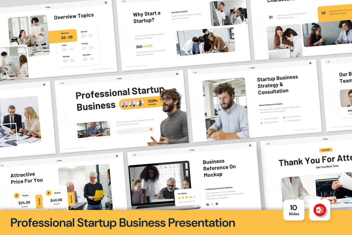 Template Presentasi PowerPoint Profesional untuk Startup