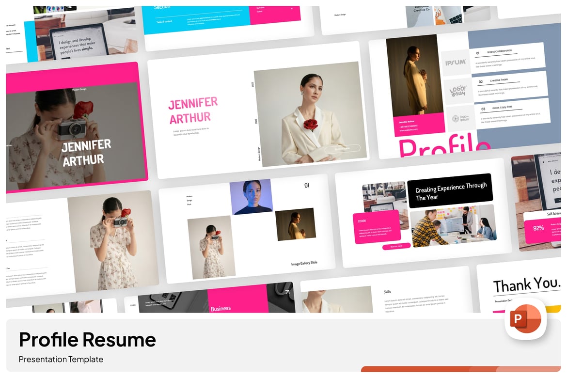 Template Presentasi Resume Profil yang Menarik