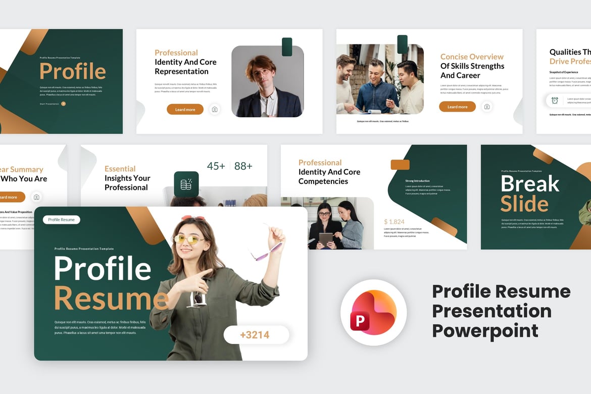 Template Presentasi PowerPoint Profil CV yang Kreatif