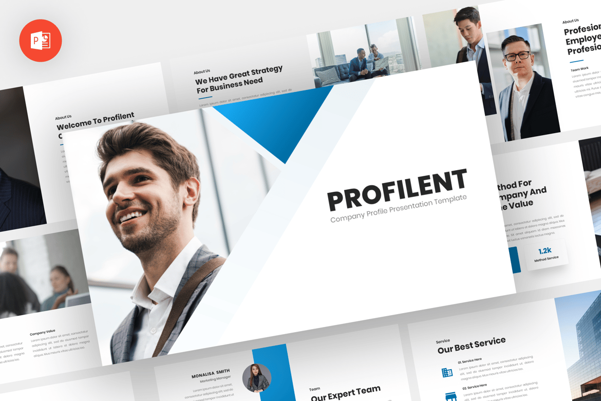 Profilent - Template Powerpoint Profil Perusahaan yang Modern dan Profesional