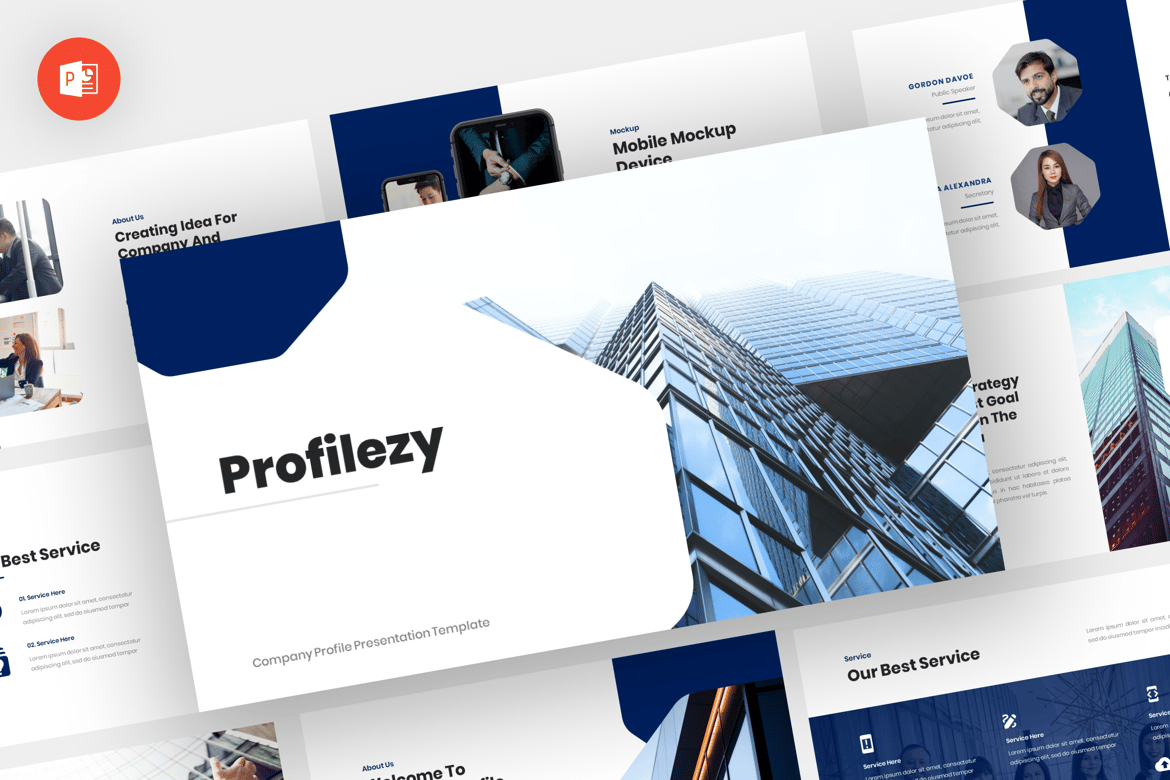 Template Presentasi Perusahaan Profilezy - Powerpoint yang Modern dan Profesional