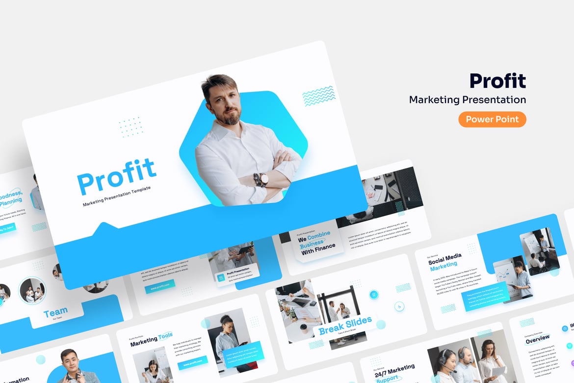 Template Presentasi PowerPoint Profit untuk Pemasaran yang Menarik