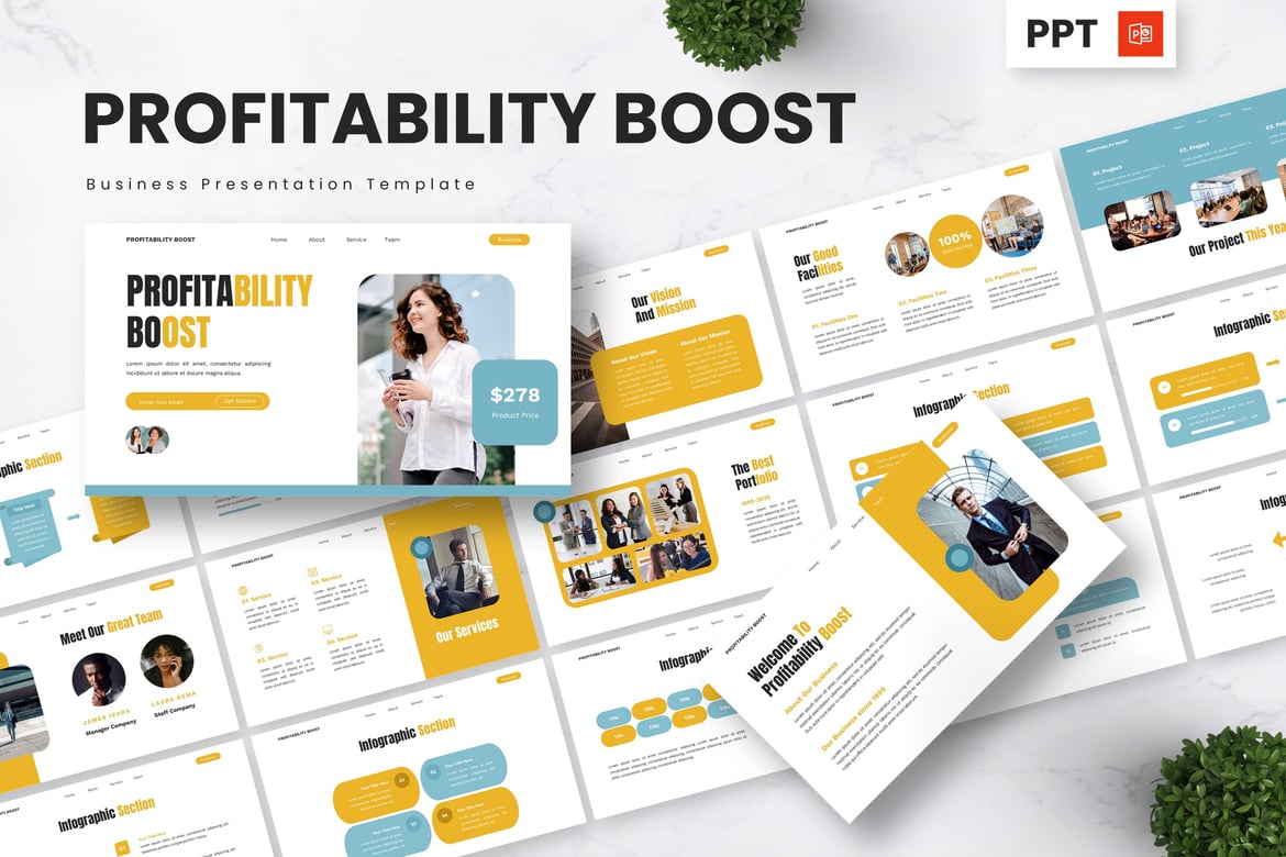 Template Presentasi Powerpoint Profitabilitas Unggul