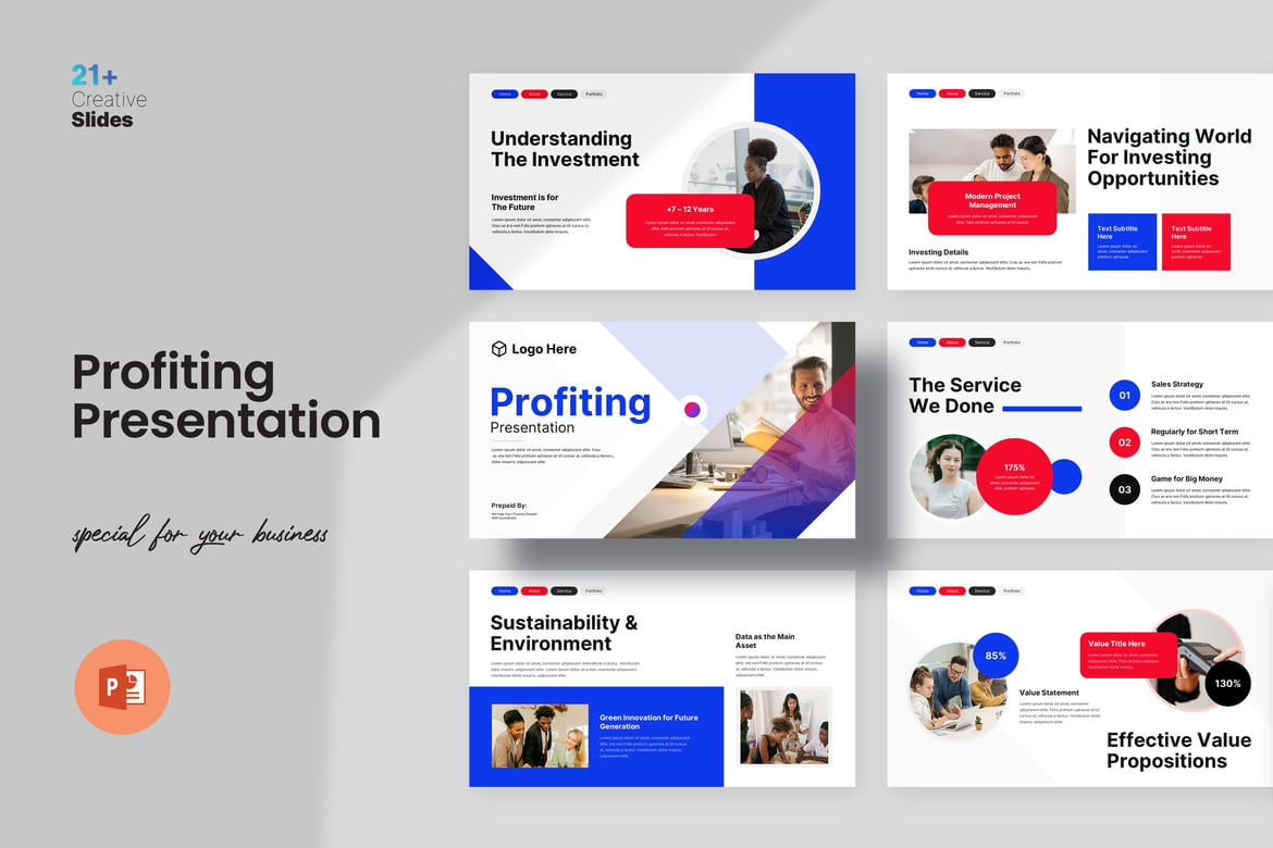 Template PowerPoint Presentasi Profitable untuk Bisnis Anda