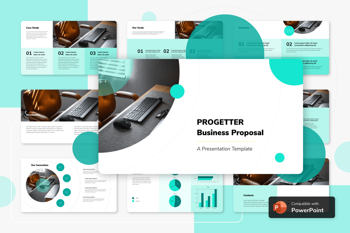 PROGETTER - Template PowerPoint Profesional untuk Bisnis Anda