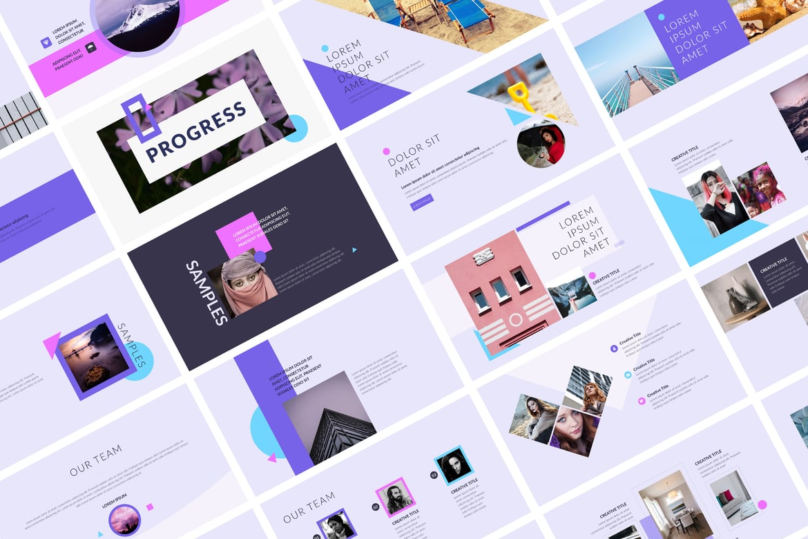 Template Presentasi PowerPoint Progress yang Kreatif dan Modern