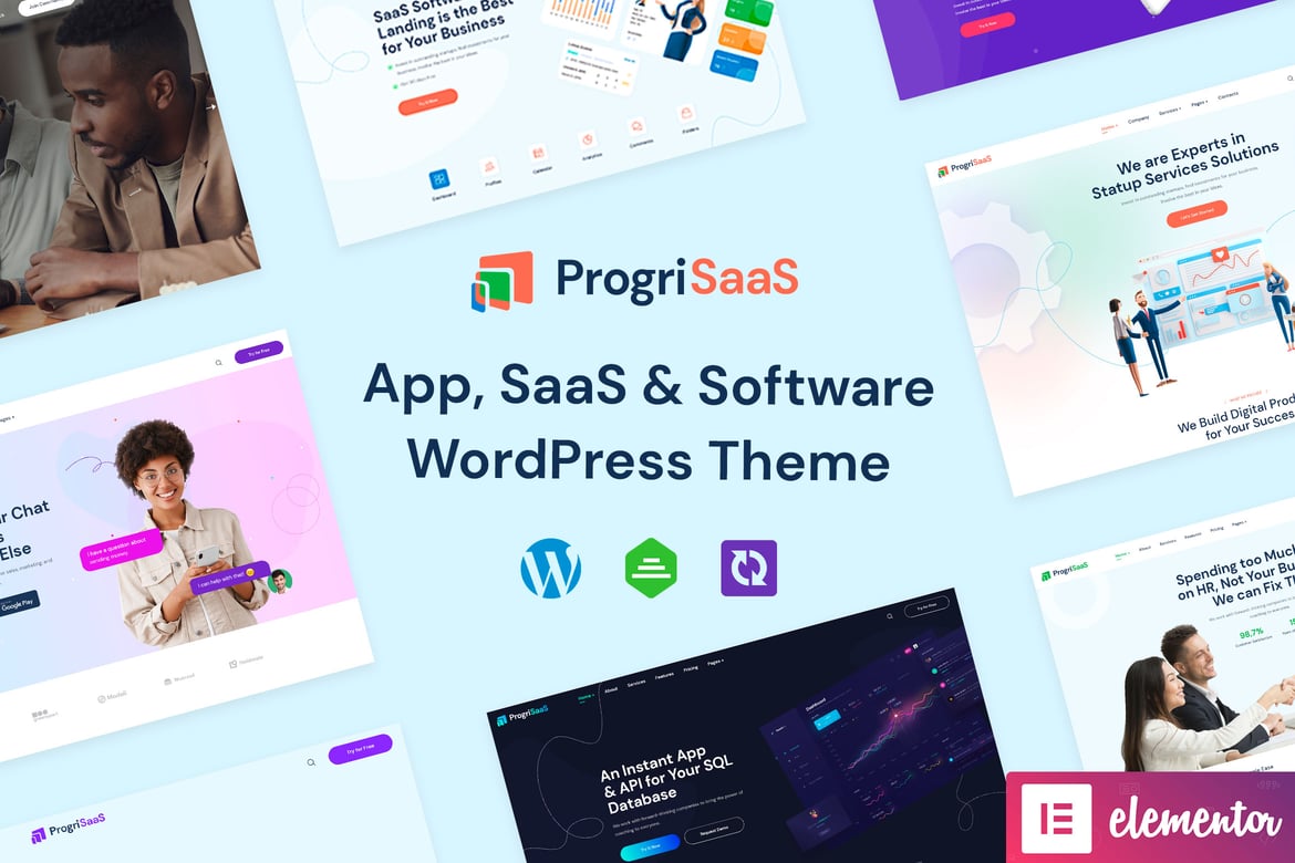 ProgriSaaS - Tema WordPress Kreatif untuk Landing Page Anda