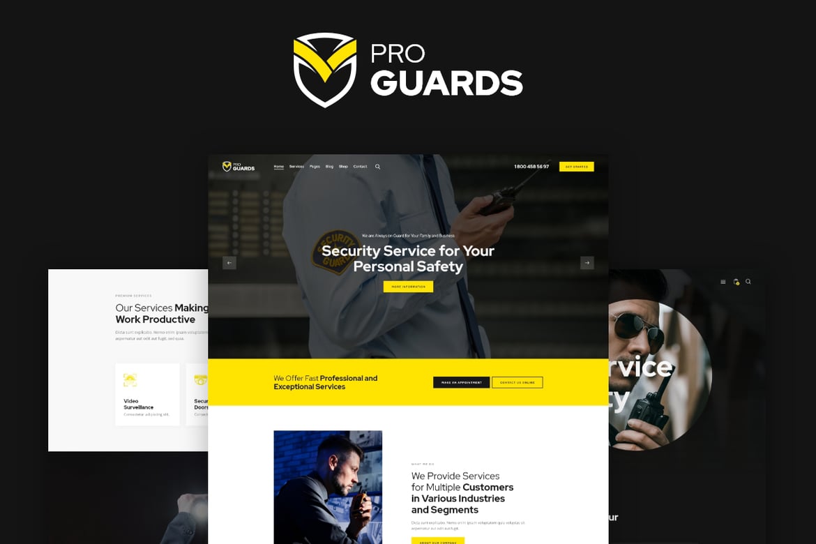 Tema WordPress Keamanan ProGuards yang Modern dan Profesional