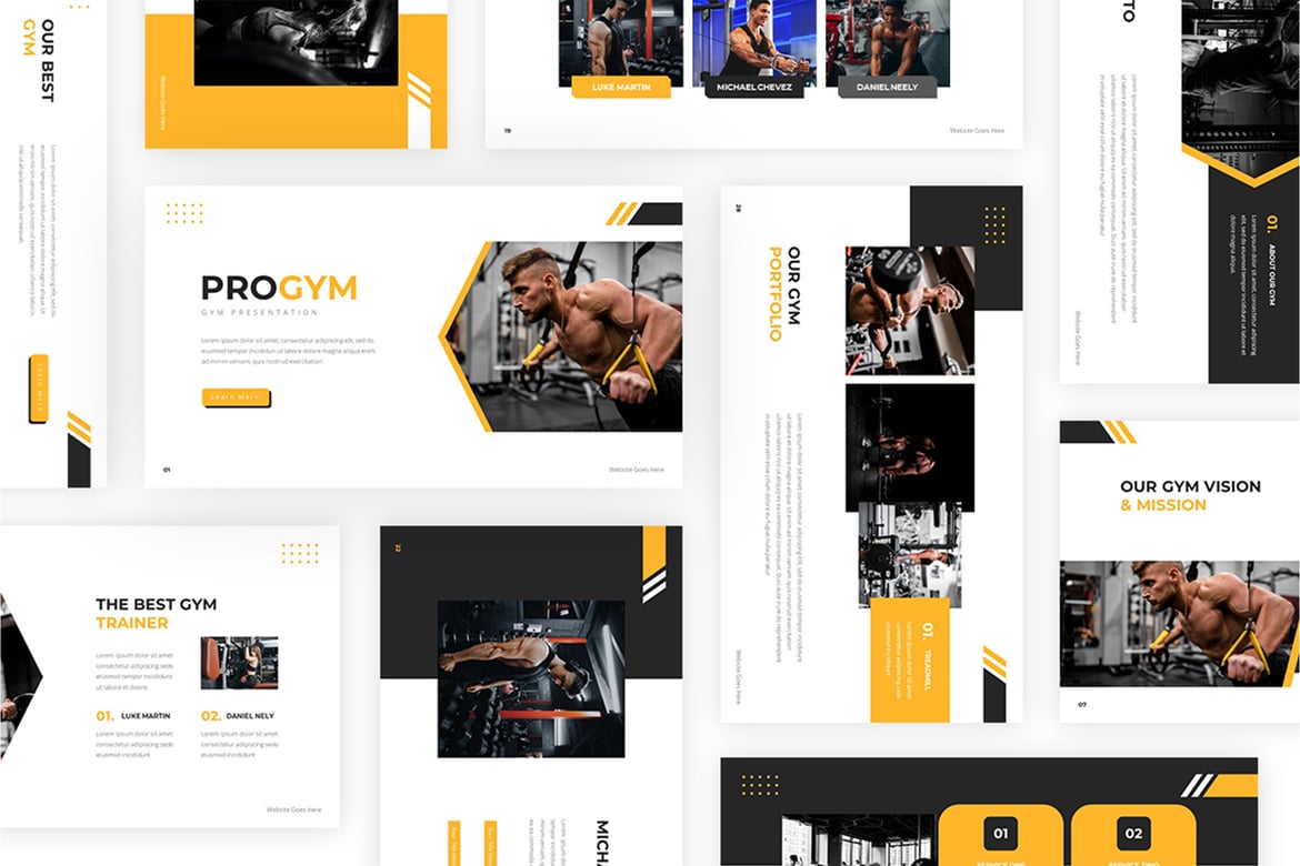 Template Presentasi PowerPoint Progym untuk Gym yang Menarik