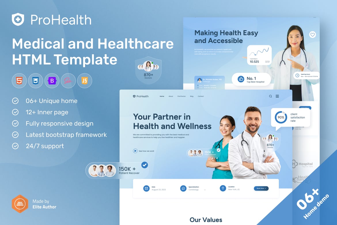 ProHealth - Template Website Medis dan Kesehatan yang Modern