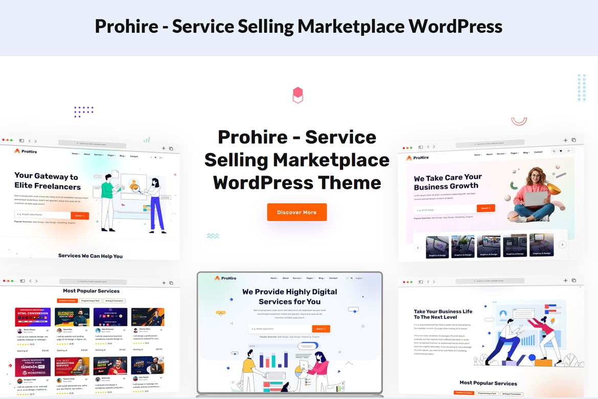 Prohire - Tema WordPress Marketplace Jual Layanan Terbaik