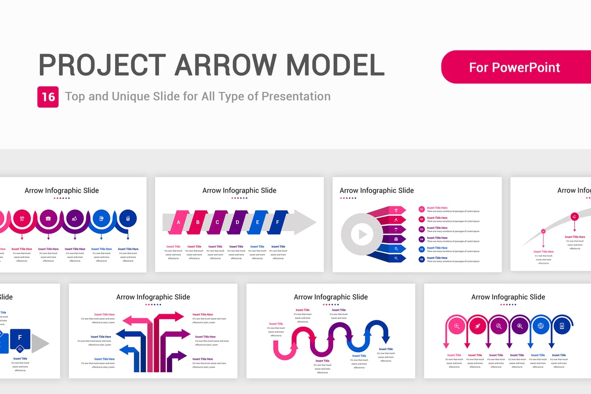 Template Presentasi PowerPoint Model Arrow yang Serbaguna