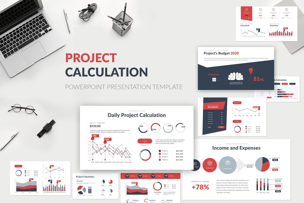 Template PowerPoint Perhitungan Proyek yang Profesional dan Menarik