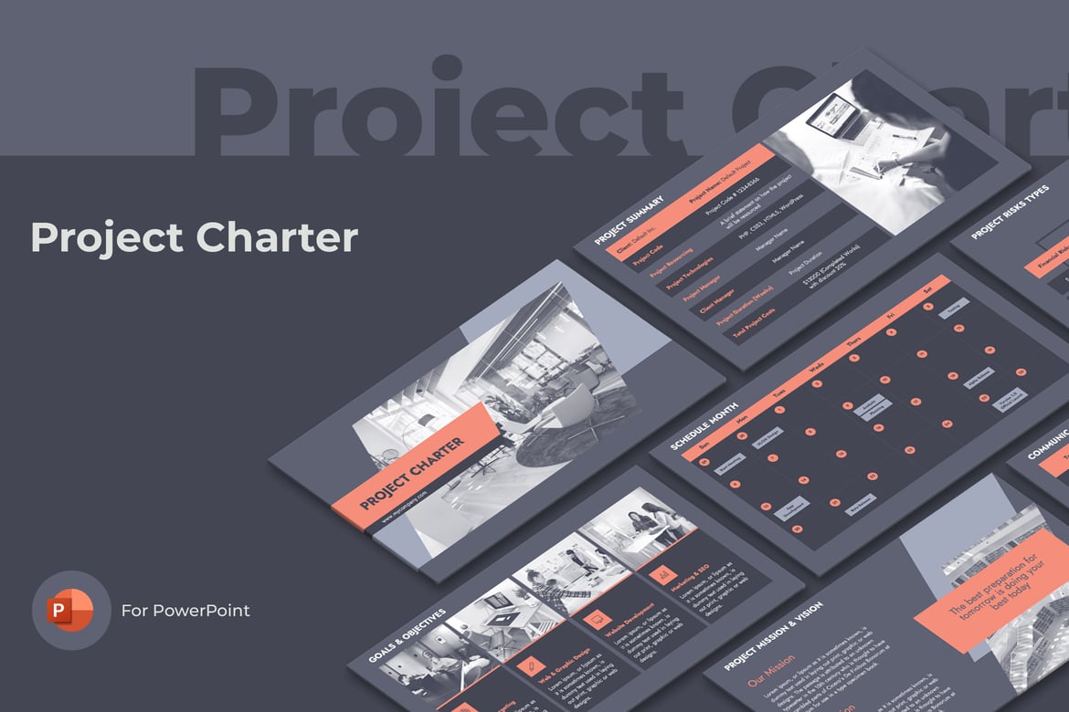 Template PowerPoint Project Charter yang Profesional dan Menarik