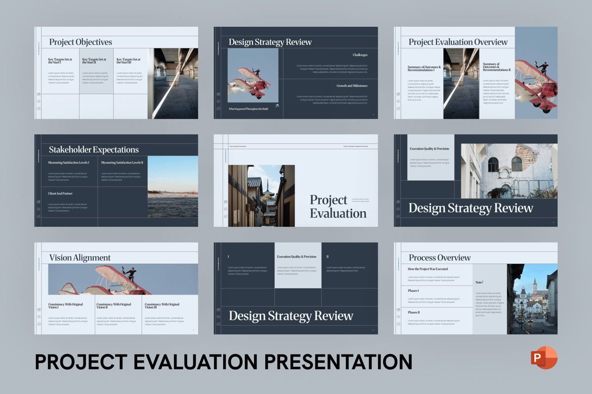 Template PowerPoint Evaluasi Proyek yang Menarik dan Profesional