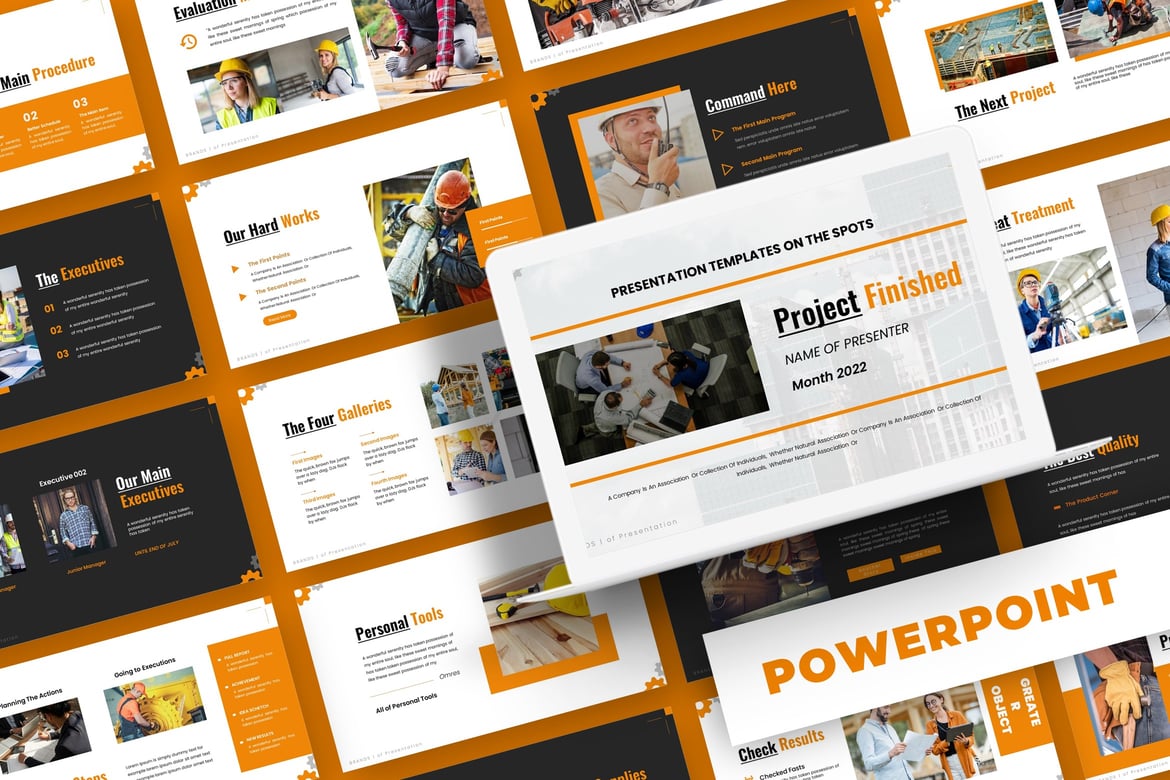 Template Presentasi PowerPoint 'Project Finished' - 5 Variasi Warna Siap Pakai