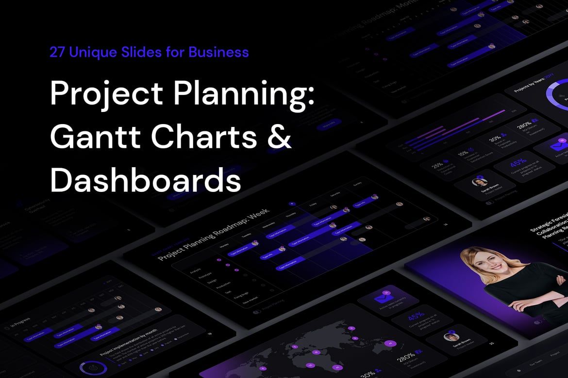 Template PowerPoint: Gantt Charts & Dashboard Modern untuk Perencanaan Proyek