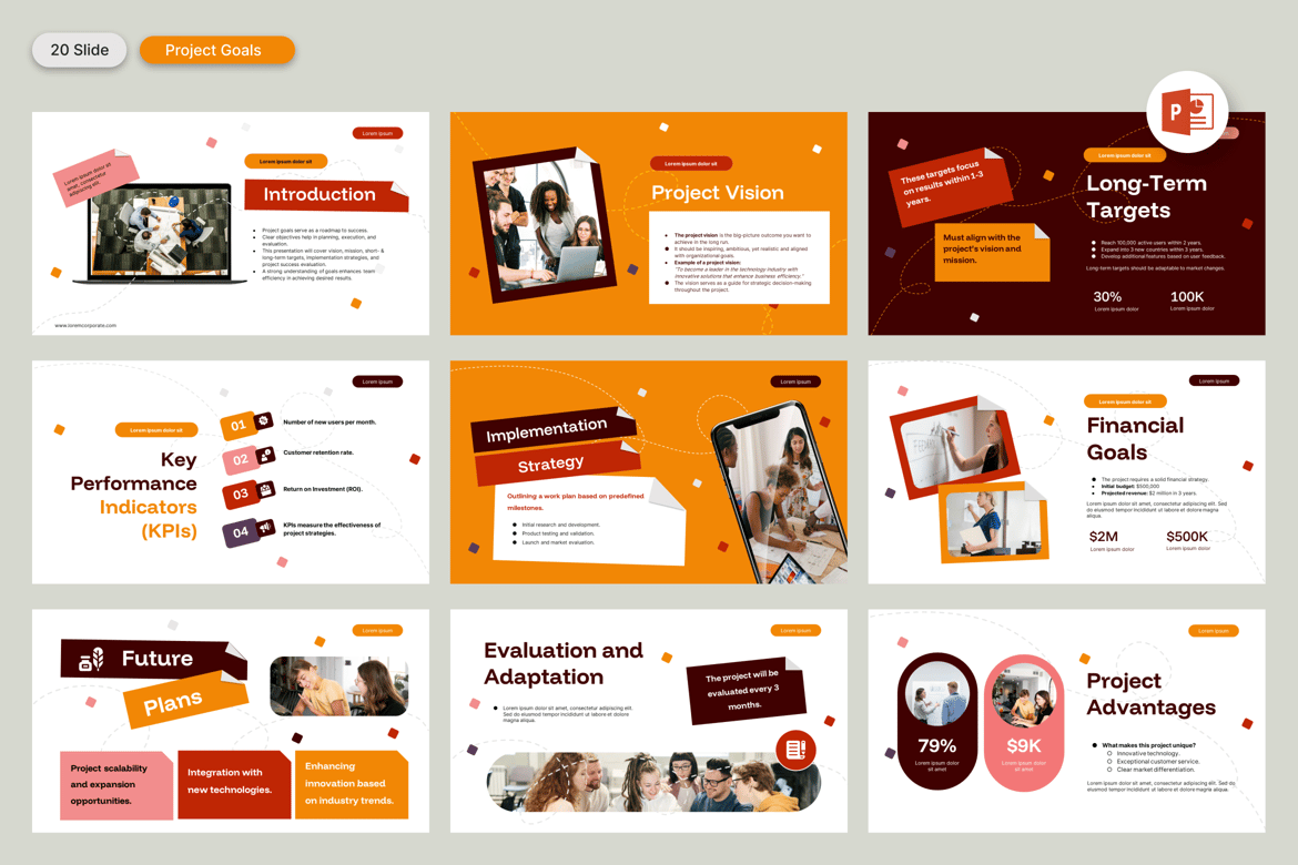 Template PowerPoint Tujuan Proyek yang Profesional dan Menarik