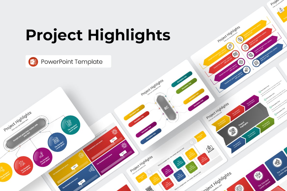 Template PowerPoint Sorotan Proyek yang Mengagumkan