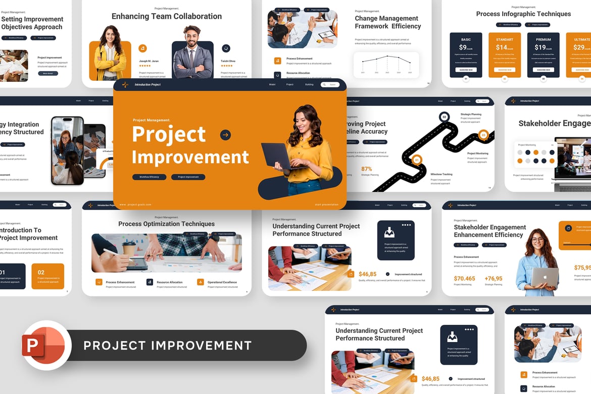 Template Presentasi Powerpoint untuk Peningkatan Proyek