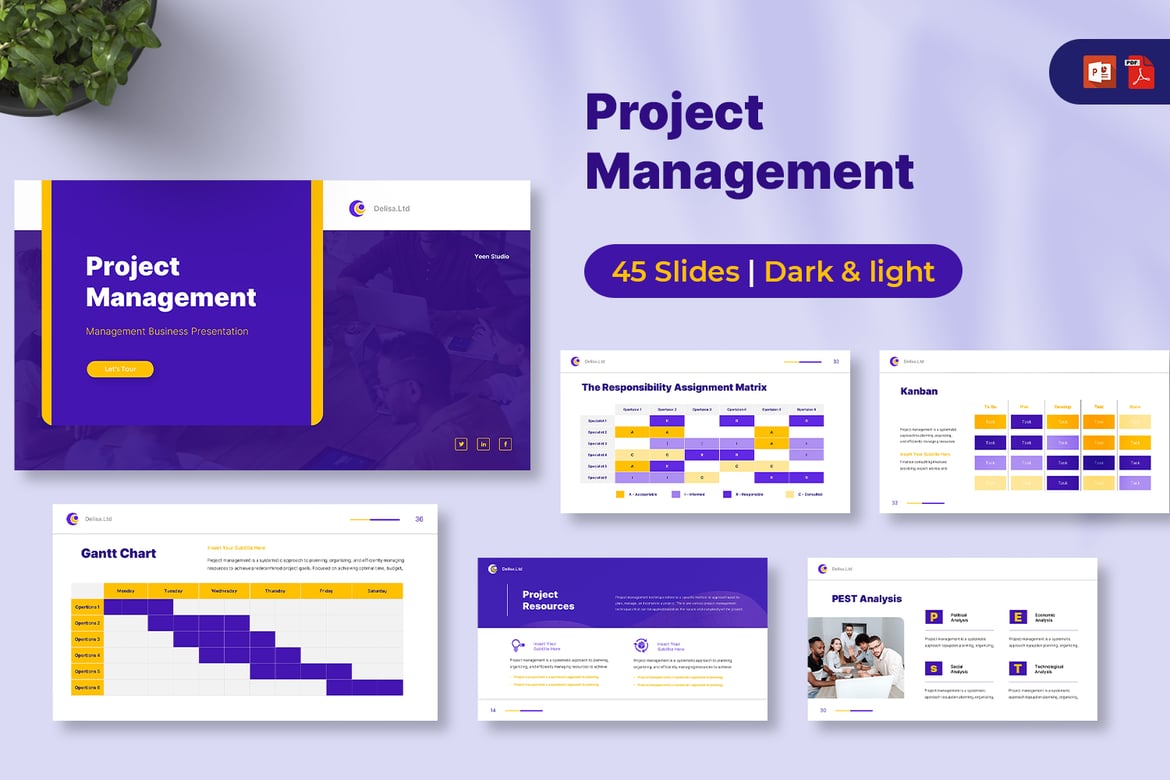 Template PowerPoint Manajemen Proyek yang Profesional dan Menarik