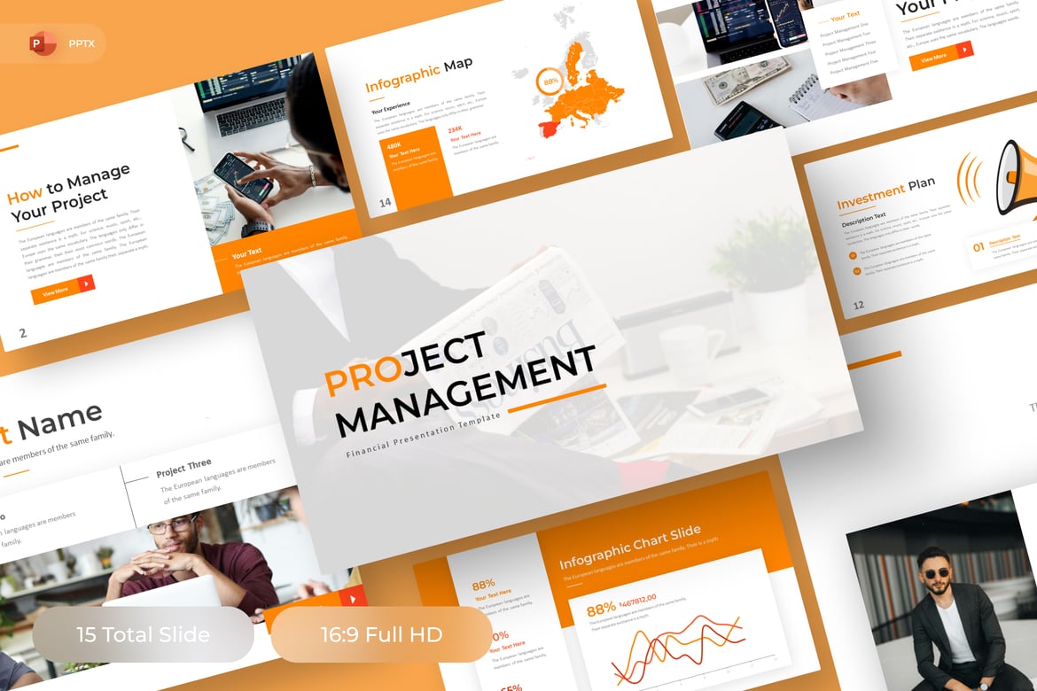 Template Presentasi PowerPoint Manajemen Proyek dan Keuangan