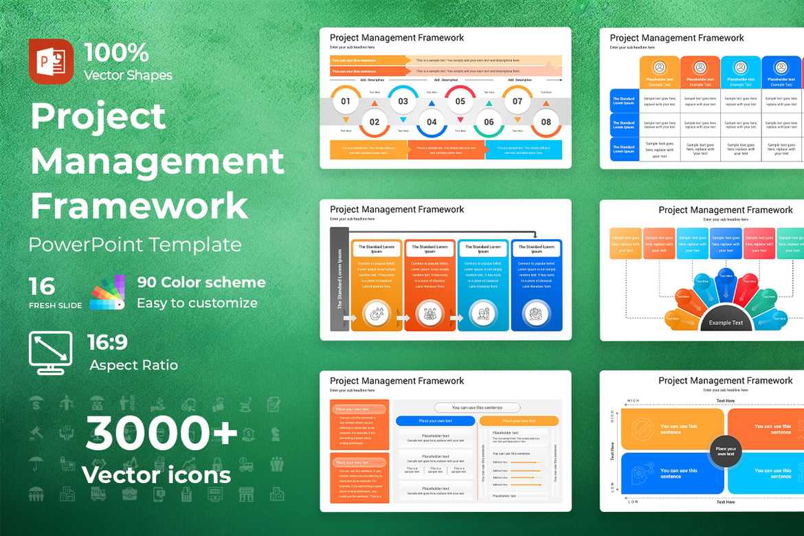 Template PowerPoint Kerangka Manajemen Proyek yang Menarik