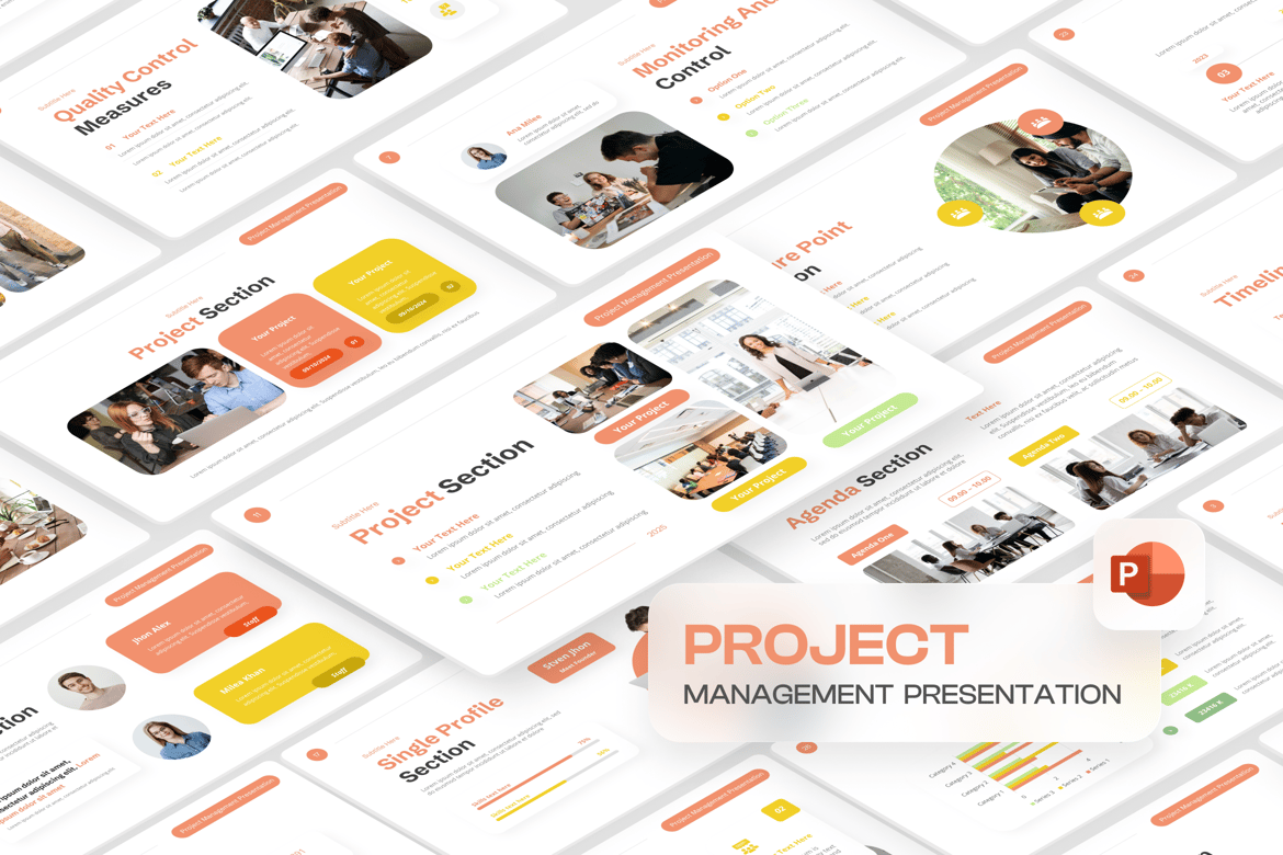 Template PowerPoint Manajemen Proyek Modern