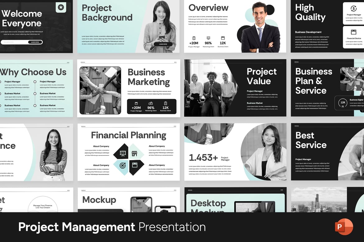 Template Presentasi PowerPoint Manajemen Proyek yang Profesional