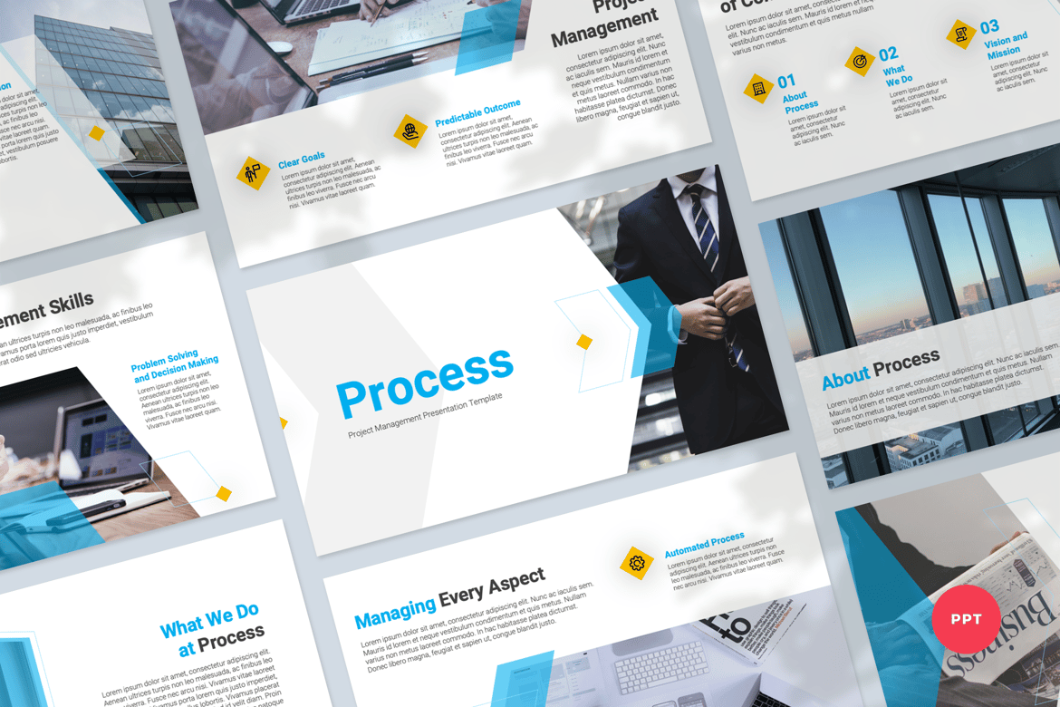 Template PowerPoint Manajemen Proyek yang Modern dan Profesional