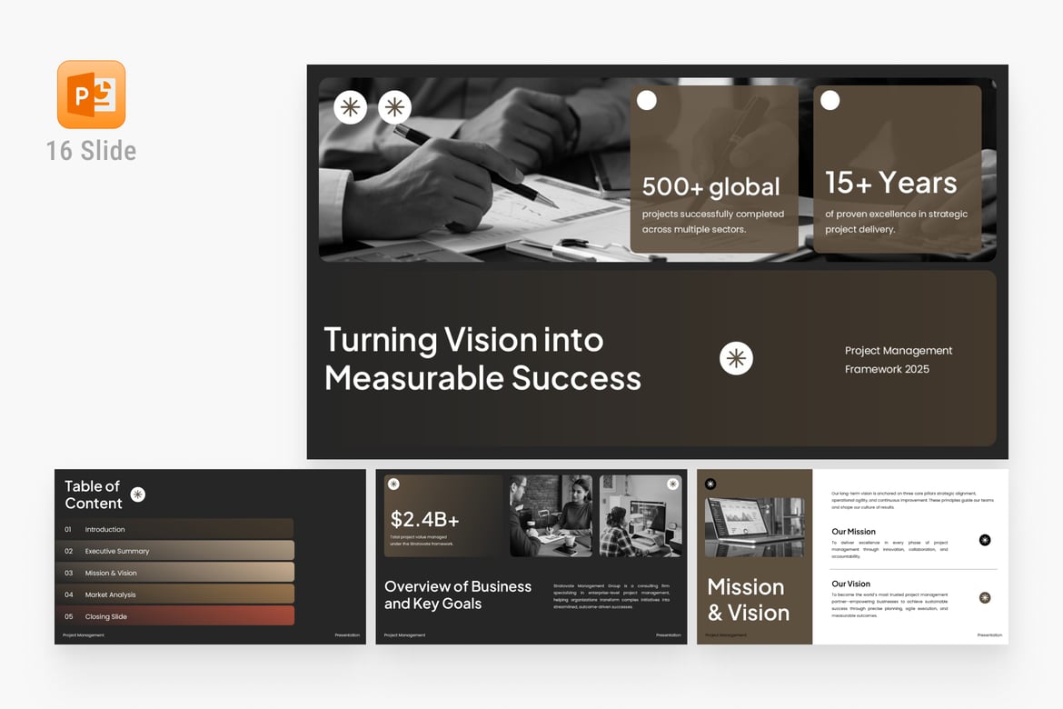 Template PowerPoint Manajemen Proyek Profesional
