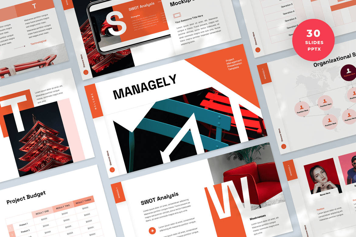 Template Presentasi PowerPoint Manajemen Proyek yang Modern dan Profesional
