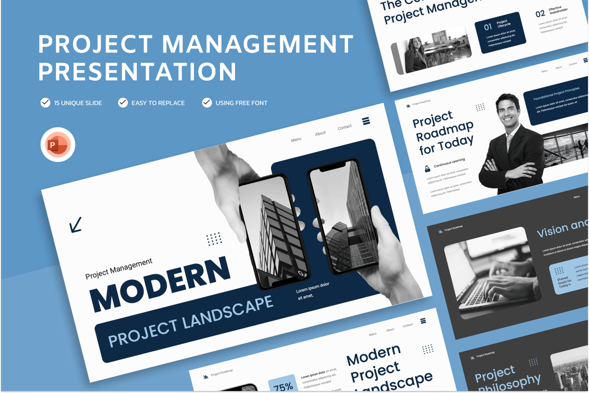 Template Presentasi Powerpoint Manajemen Proyek yang Kreatif dan Fleksibel