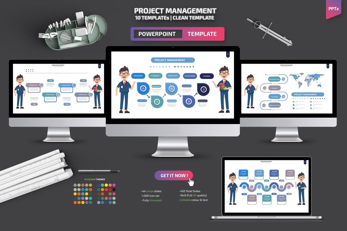 Template PowerPoint Manajemen Proyek yang Menarik dan Efektif