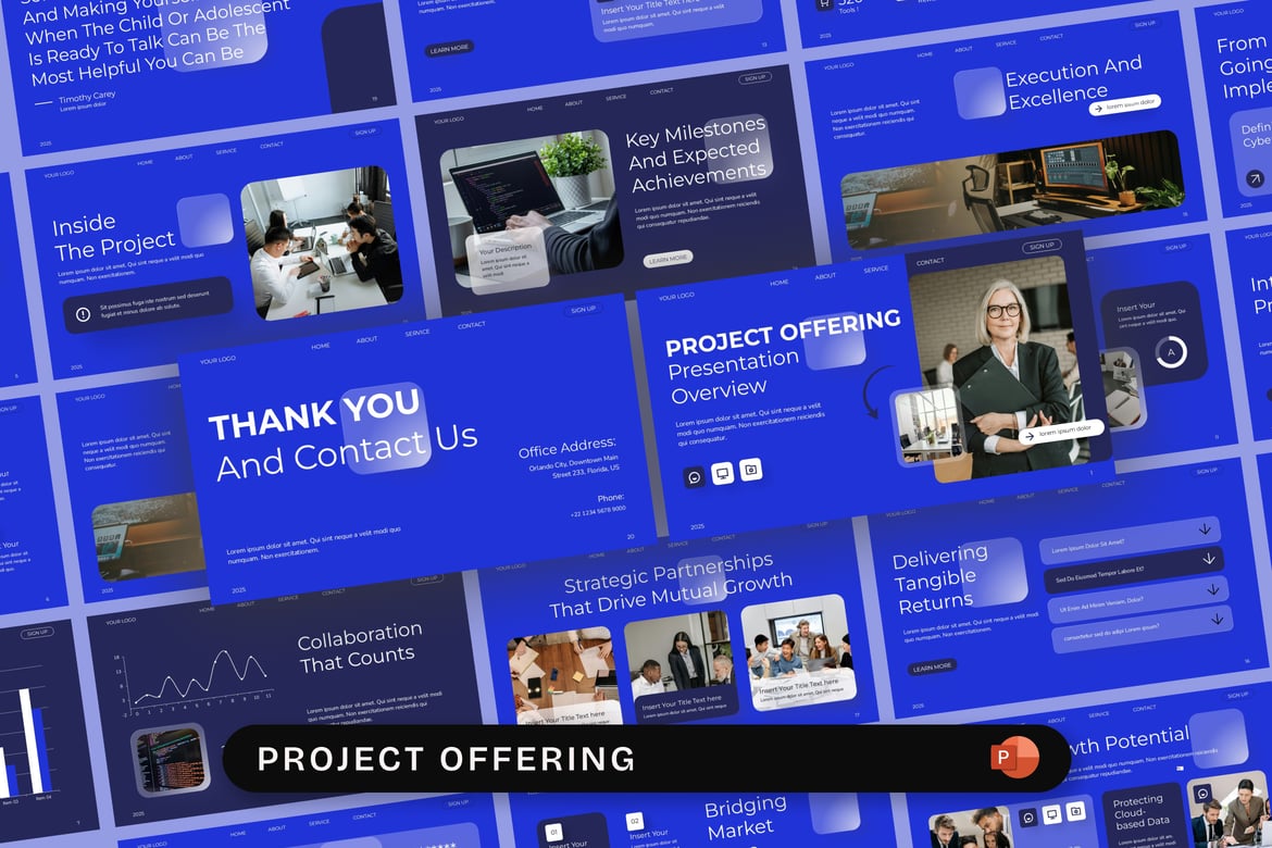Template Presentasi PowerPoint Penawaran Proyek yang Modern dan Profesional