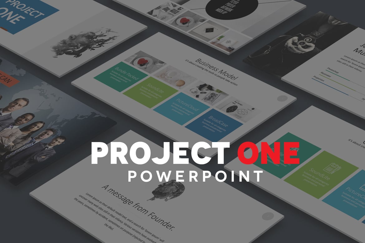 Template PowerPoint Proyek Satu yang Menarik dan Serbaguna